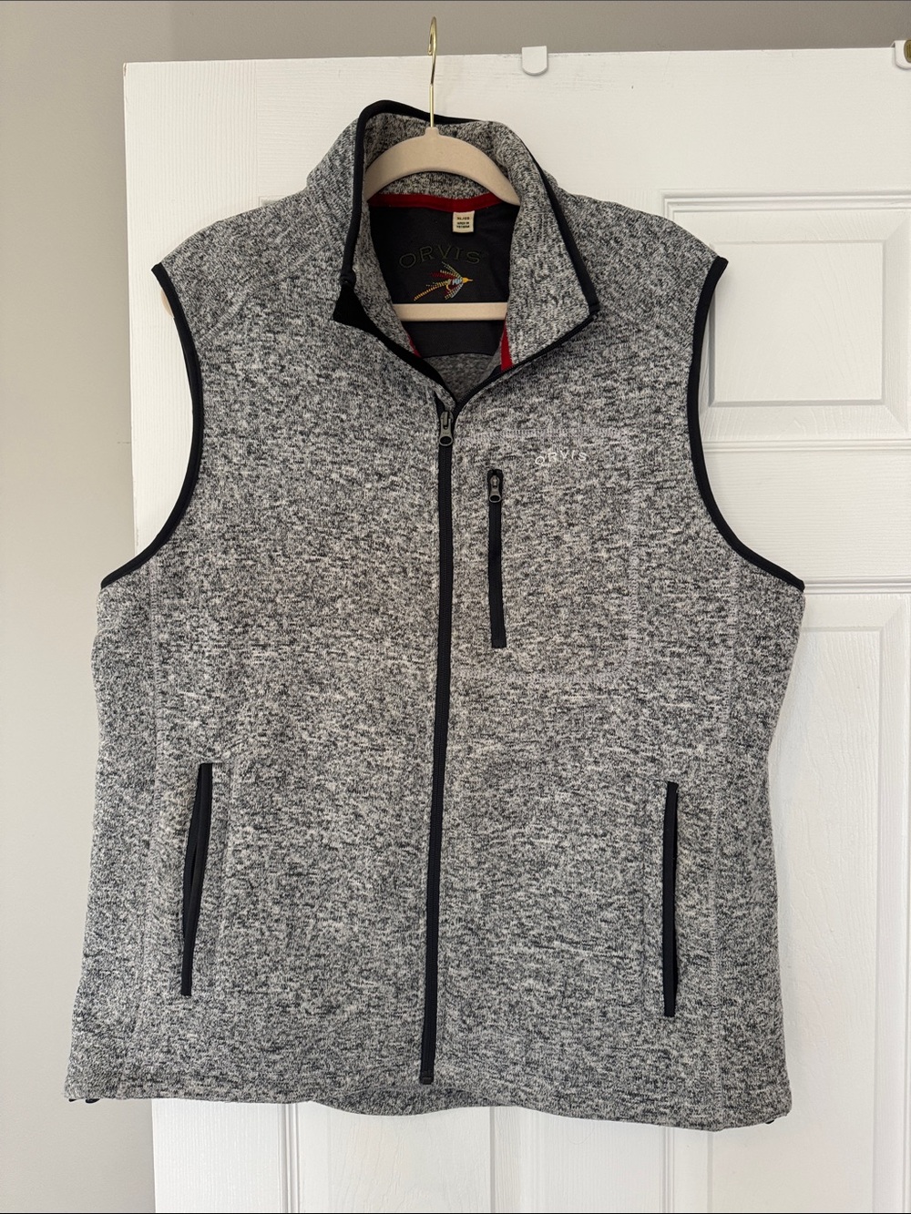 Orvis Gray Marled Full-Zip Fleece Vest